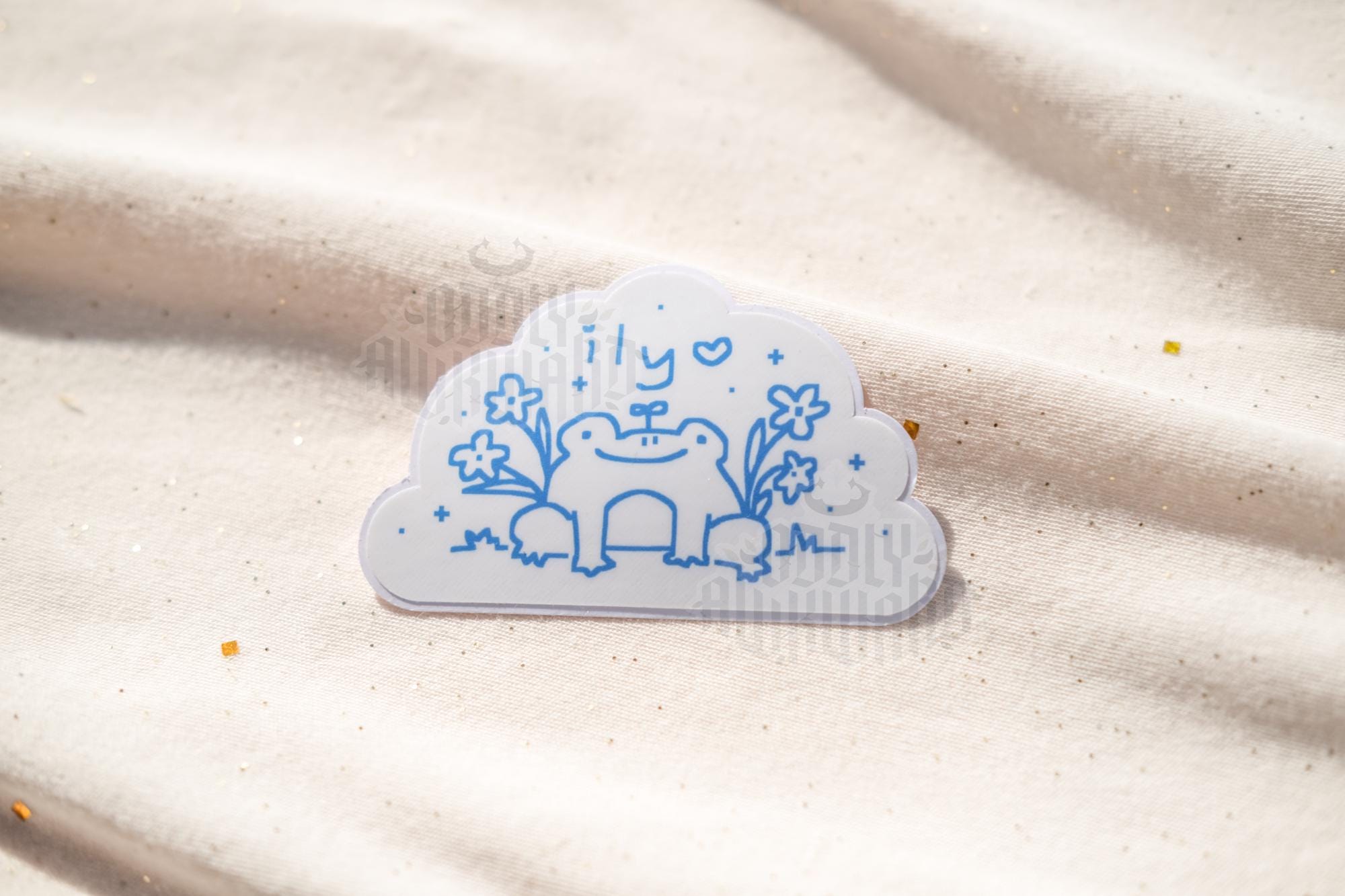 ily frog cloud sticker