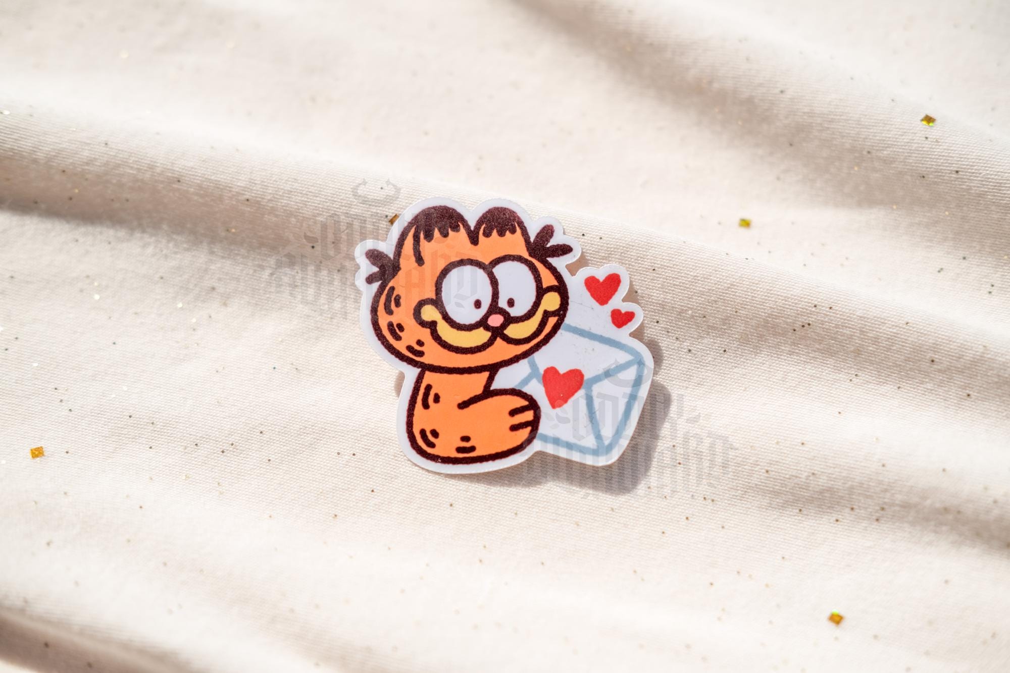 Orange Cat Love Letter Sticker
