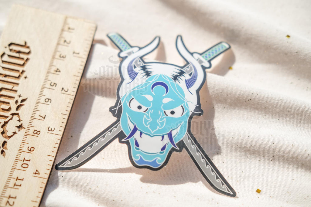 Blue Oni Demon Sticker