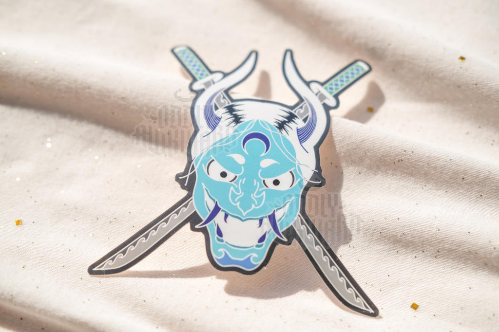 Blue Oni Demon Sticker
