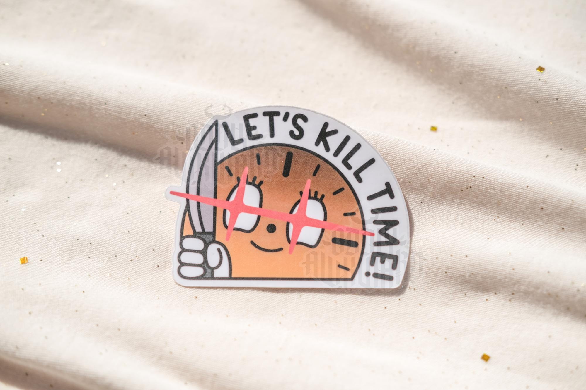 Miss Minutes Let's Kill Time 3 inch Sticker