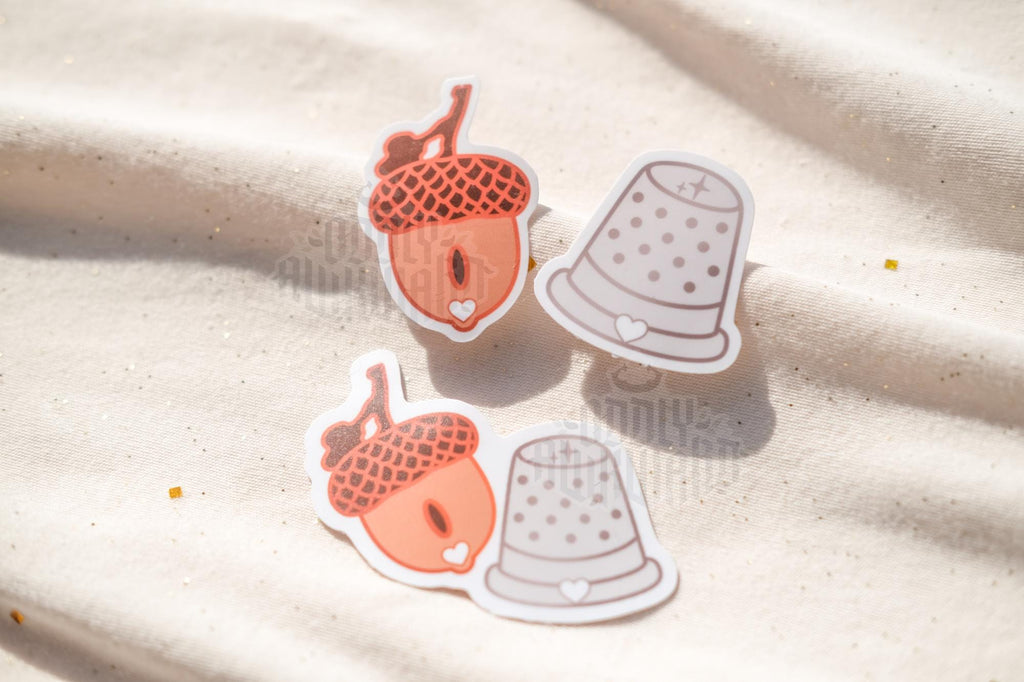 Thimble & Acorn Sticker