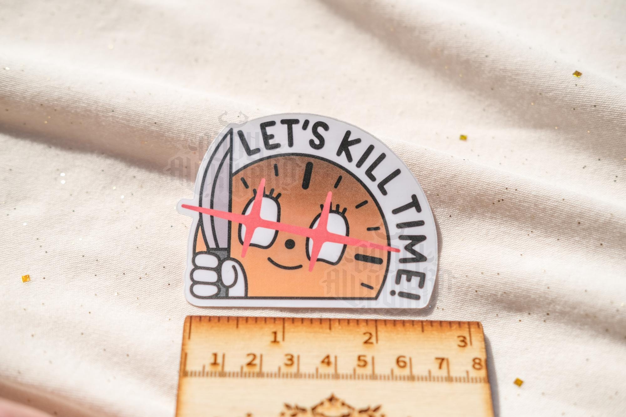 Miss Minutes Let's Kill Time 3 inch Sticker