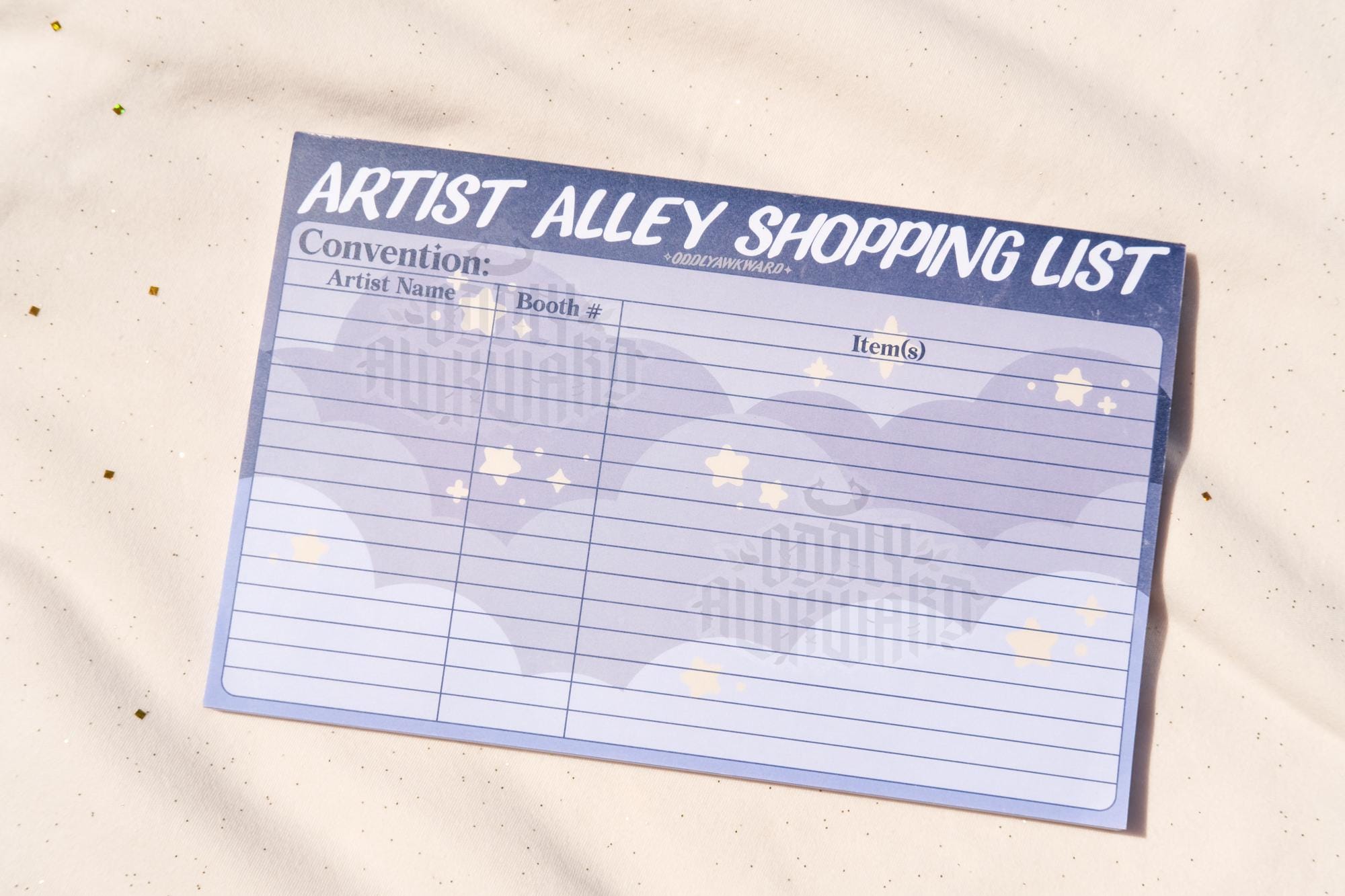 Artist Alley Shopping List Memo Pad